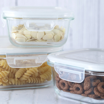 Homelife Set of 3 1Ltr Glass Storage Jars